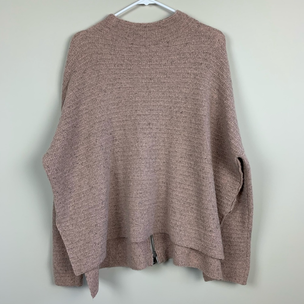 Free People Mock Neck Slouchy Oversized Sweater
